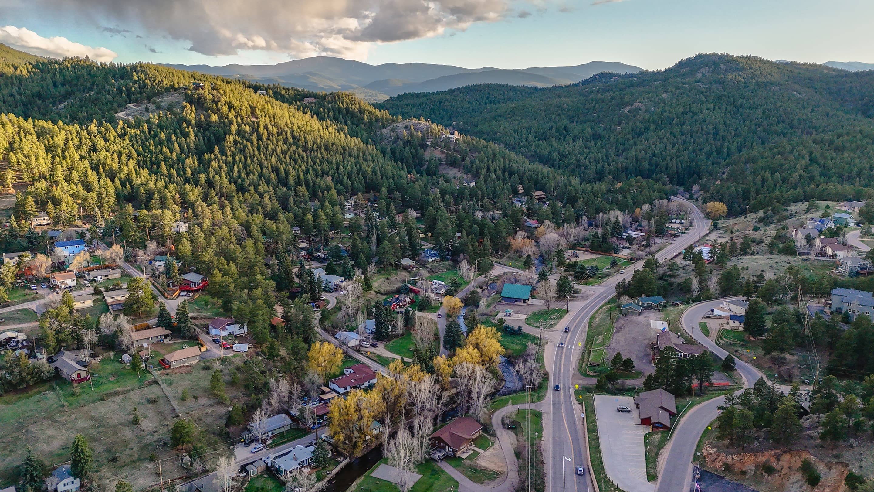 an aerial drone photo of a luxury home exterior