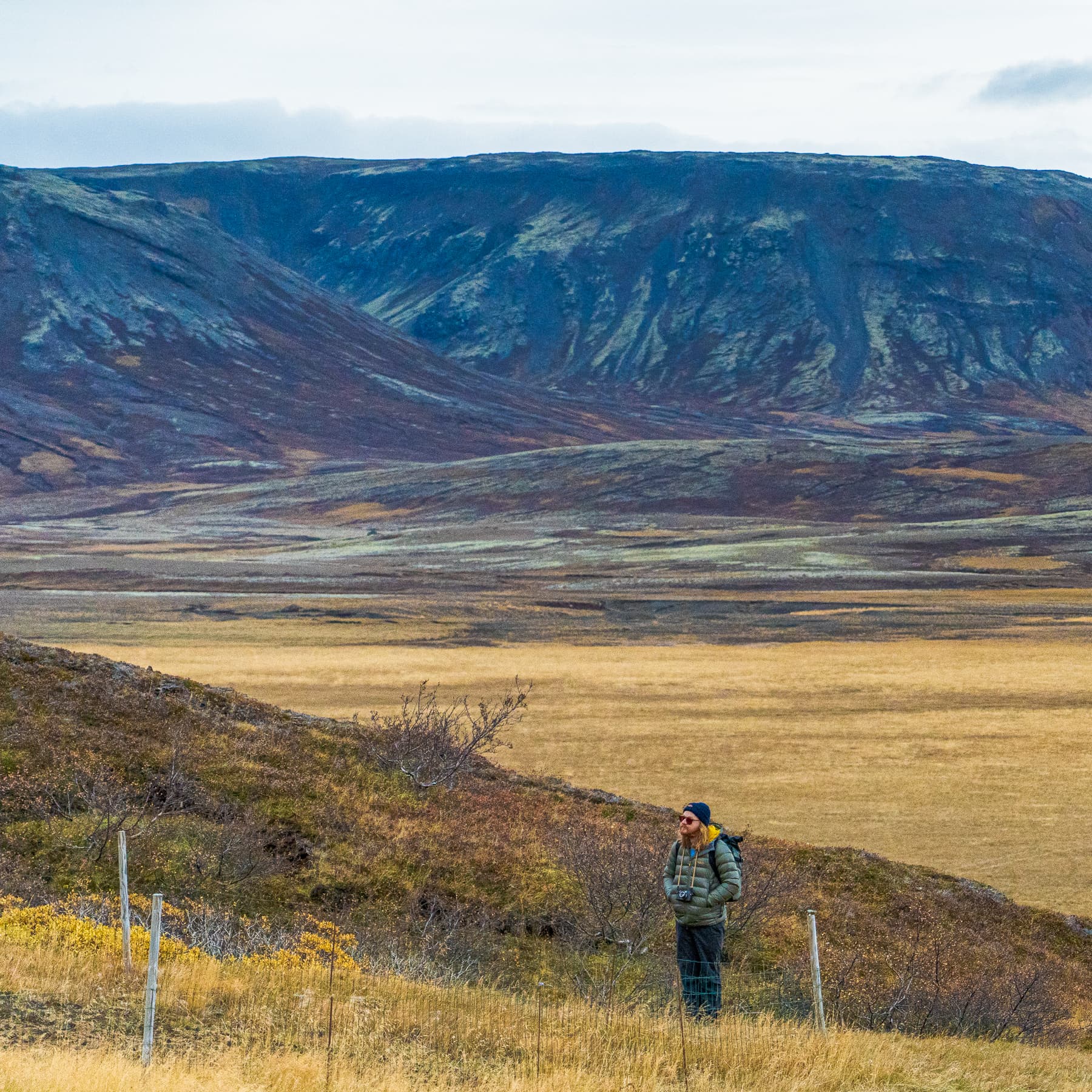 a portrait of photographer Drew Koszulinski in Iceland with a camera